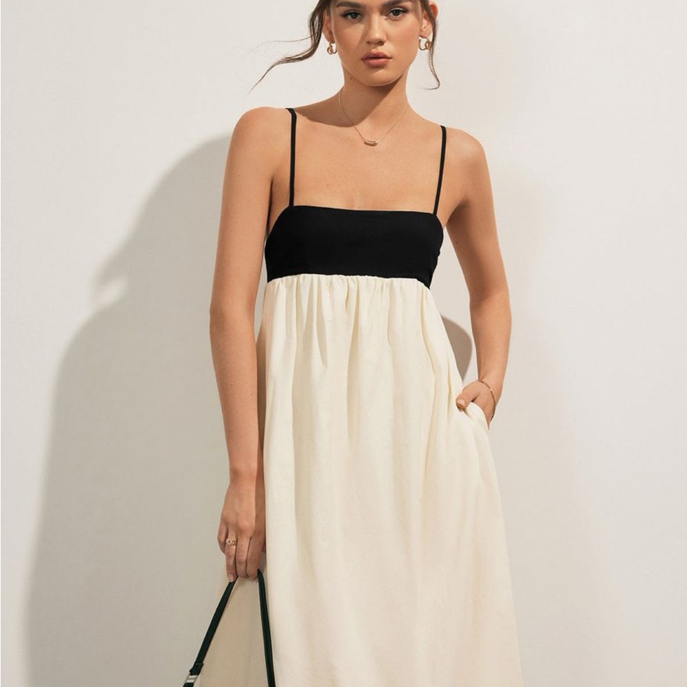 Commense Black and Cream Maxi Dress